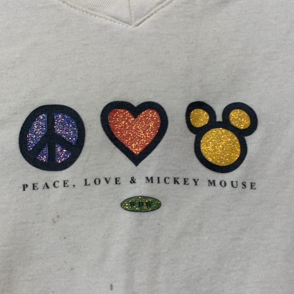 Vintage Walt Disney World Peace Love Mickey Mouse Tee Shirt - Picture 2 of 6